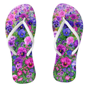 Roze en Paarse Pansy Teenslippers