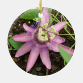 Roze en Paarse passionbloemsieraden Keramisch Ornament (Achterkant)