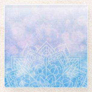 Roze en Paarse pasta Mandela Glazen Onderzetter