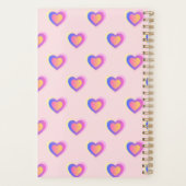 Roze en paarse pastel harten planner (Achterkant)