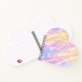 Roze en paarse pasteltinten AI-kunst Notitieboek