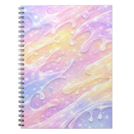 Roze en paarse pasteltinten AI-kunst Notitieboek