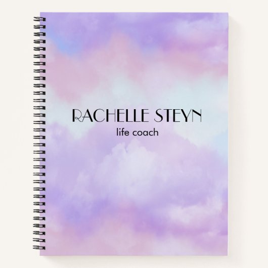 Roze en paarse pastelwolken notitieboek (Voorkant)