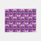 Roze en Paarse patchwork Butterflies Fleece Deken (Voorkant (Horizontaal))