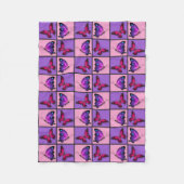 Roze en Paarse patchwork Butterflies Fleece Deken (Voorkant)