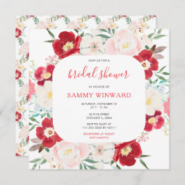 Roze en Paarse Peony Flowers Vrijgezellenfeest Kaart