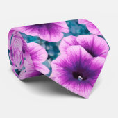Roze en Paarse Petunia Flowers Stropdas (Opgerold)