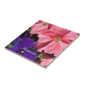 Roze en Paarse Petunias Tegeltje (Zijkant)