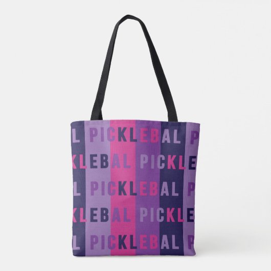 Roze en paarse Pickleball Canvas tas (Achterkant)