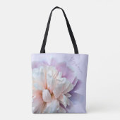 Roze en Paarse Pioen Gepersonaliseerde Script Naam Tote Bag (Achterkant)
