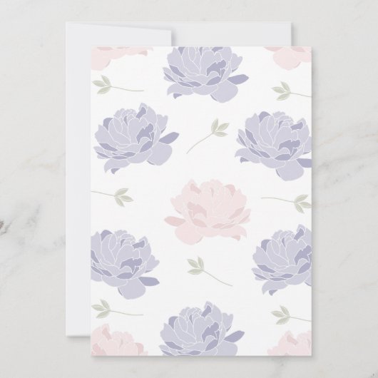 Roze en paarse pioen Verjaardagsfeestje Sweet 16 Kaart (Achterkant)