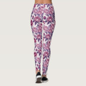 Roze en Paarse pioenen en Rozen Leggings (Achterkant)