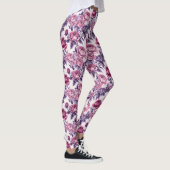 Roze en Paarse pioenen en Rozen Leggings (Rechts)