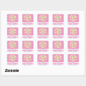 Roze en Paarse Pizza Party Favor Stickers (Vel)