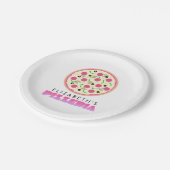 Roze en Paarse Pizza Party Papieren Bordje (Gekanteld)