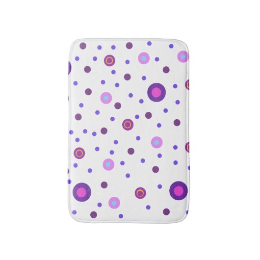 Roze en Paarse poka-Dot Bath Mat (Voorkant Verticaal)
