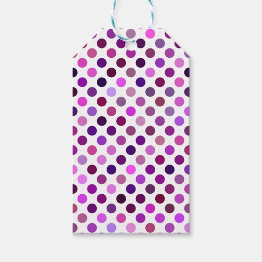 Roze en Paarse poka Dots Cadeaulabel (Voorkant)