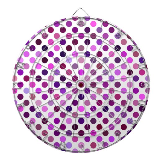 Roze en Paarse poka Dots Dartbord (Voorkant)