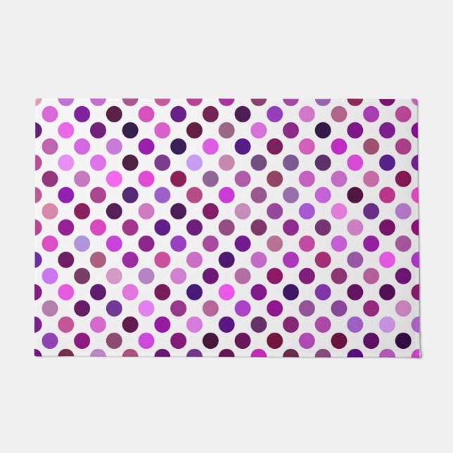 Roze en Paarse poka Dots Deurmat (Voorkant)