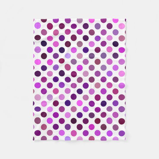 Roze en Paarse poka Dots Fleece Deken (Voorkant)