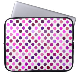 Roze en Paarse poka Dots Laptop Sleeve