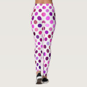 Roze en Paarse poka Dots Leggings (Achterkant)