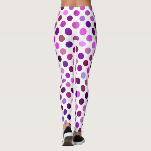 Roze en Paarse poka Dots Leggings (Achterkant)