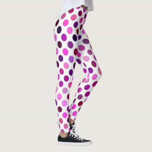 Roze en Paarse poka Dots Leggings