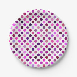 Roze en Paarse poka Dots Papieren Bordje