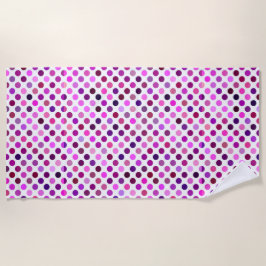 Roze en Paarse poka Dots Strandlaken