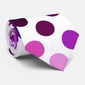 Roze en Paarse poka Dots Stropdas (Opgerold)