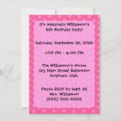 Roze en Paarse Polka Dot Panda Birthday Party Kaart (Achterkant)