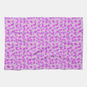 roze en paarse polka stip theedoek