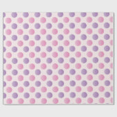 Roze en Paarse polka stippen Cadeaupapier (Vlak)