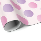 Roze en Paarse polka stippen Cadeaupapier (Rol Hoek)