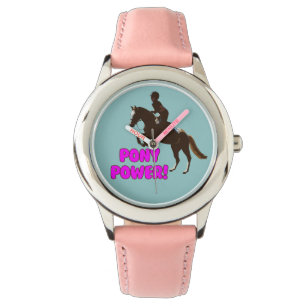 Roze en Paarse Pony Horloge
