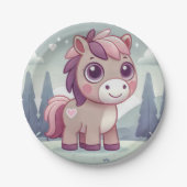 Roze en Paarse Pony in Dreamy Meadow Paper Bord (Voorkant)