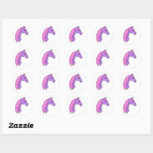 Roze en Paarse Pony Stickers! Ronde Sticker (Vel)