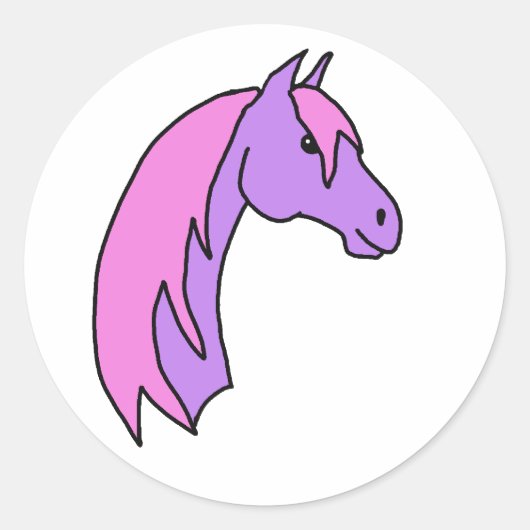 Roze en Paarse Pony Stickers! Ronde Sticker (Voorkant)