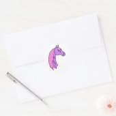 Roze en Paarse Pony Stickers! Ronde Sticker (Envelop)
