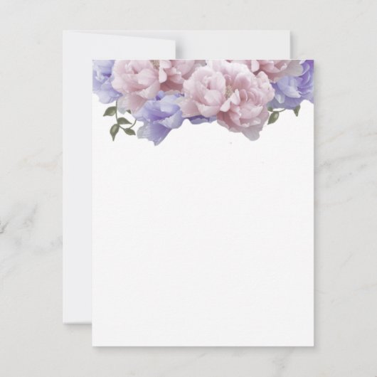 Roze en Paarse pony's Antwoord Kaart (Achterkant)