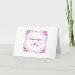 Roze en Paarse poot van bloemen Feestdagen Kaart