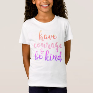 Roze en Paarse prijsopgave voor Courage & Be Kind T-shirt