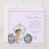 Roze en Paarse prinses Baby shower Kaart (Achterkant)
