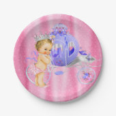 Roze en Paarse prinses Baby shower Papieren Bordje (Voorkant)