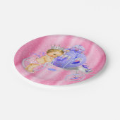 Roze en Paarse prinses Baby shower Papieren Bordje (Gekanteld)