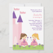 Roze en Paarse prinses Uitnodiging (Voorkant)