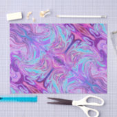 Roze en Paarse Psychedelische Abstracte Oliewervel Tissuepapier (Craft)