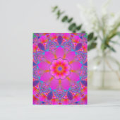 Roze en Paarse psychedelische mandala Briefkaart (Staand voorkant)