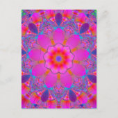 Roze en Paarse psychedelische mandala Briefkaart (Voorkant)